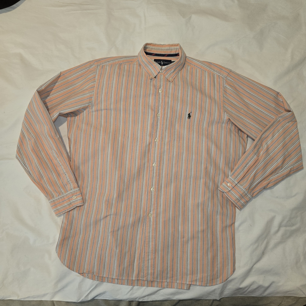 Polo by Ralph Lauren Orange Stripe Long-Sleeve Button-Down Shirt